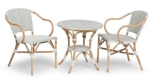 Select havemøbelsæt i aluminium med bambus look